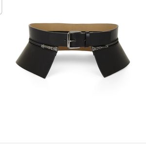 BCBG Black Peplum Zippered Waist Belt
